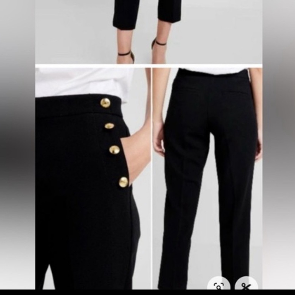 NWT $98 Banana Republic Avery pants Mid rise ankle 0P similar to sz 6 black - Picture 2 of 9